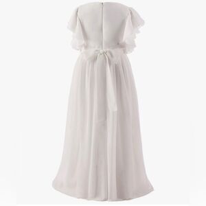 Abaowedding Chiffon Flower Girl Dresses Flutter Sleeves white girls size 10